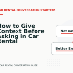 How to Give Context Before Asking in Car Rental Conversation English