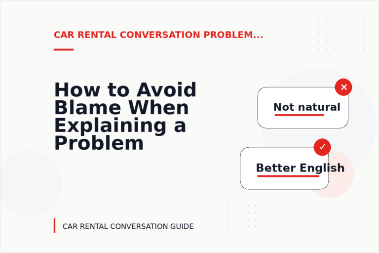 How to Avoid Blame When Explaining a Problem in Car Rental Conversation English How to Avoid Blame When Explaining a Problem in Car Rental Conversation English