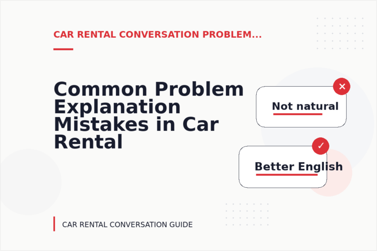 Common Problem Explanation Mistakes in Car Rental Conversation English Common Problem Explanation Mistakes in Car Rental Conversation English