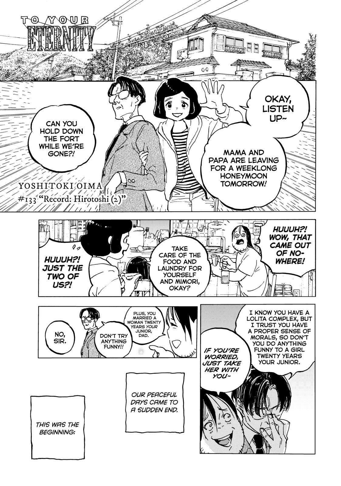 To Your Eternity Chapter 133.5 Page 1